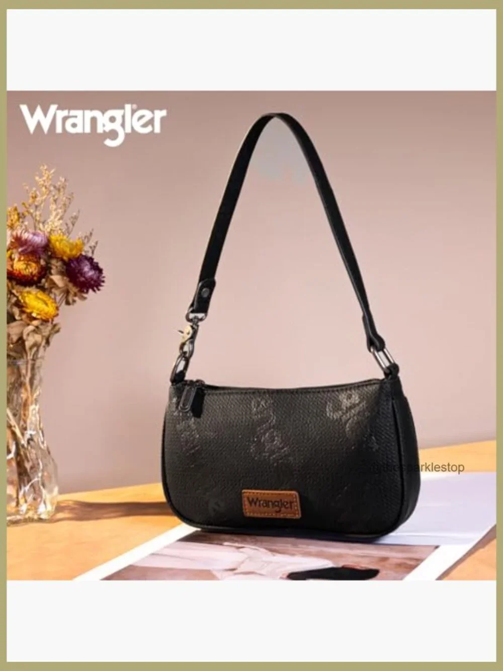 90s Retro Denim Top-Handle Hobo Handbag Faux Leather Shoulder Bag